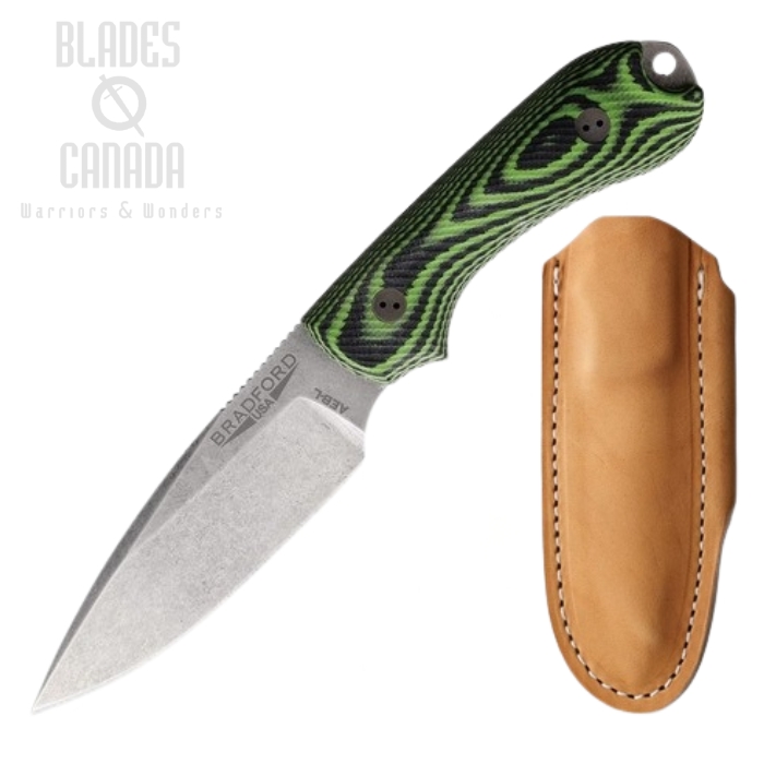 Bradford Guardian 3 Fixed Blade Knife, AEB-L SW, 3D G10 Microtextured Toxic Green/Black, BRAD3FE110A