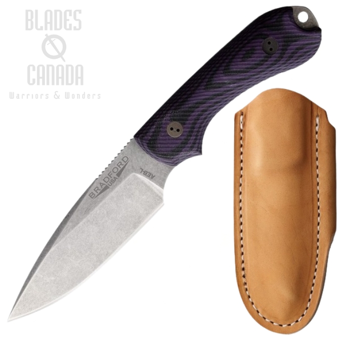 Bradford Guardian 3 Fixed Blade Knife, AEB-L Steel, Purple G10, 3FE-119-AEBL