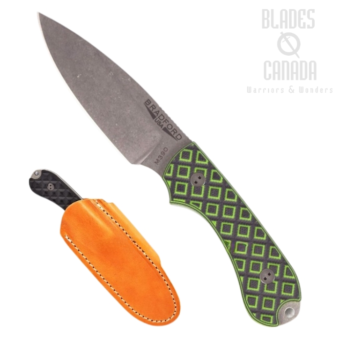 Bradford Guardian 3 Sabre Knife, M390 Stonewash, Toxic Green/Black Textured G10, 3S-010-M390 Bradford Guardian 3 Sabre Knife, M390 Stonewash, Toxic Green/Black Textured G10, 3S-010-M390