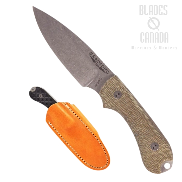 Bradford Guardian 3 Sabre Knife, M390 Stonewash, OD Green 3D Micarta, 3S-102-M390 Bradford Guardian 3 Sabre Knife, M390 Stonewash, OD Green 3D Micarta, 3S-102-M390