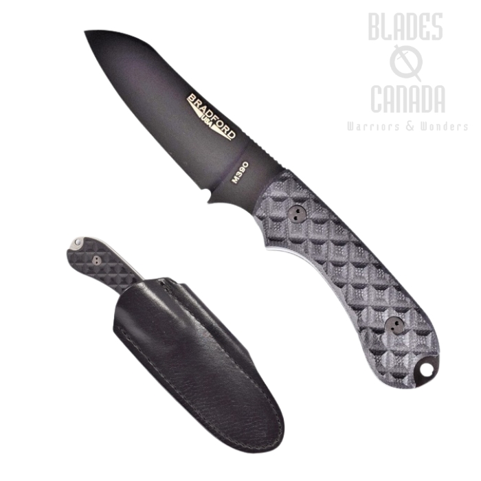Bradford Guardian 3 Sheepsfoot Knife, M390 DLC, Black Textured G10, 3SF-001B-M390 Bradford Guardian 3 Sheepsfoot Knife, M390 DLC, Black Textured G10, 3SF-001B-M390