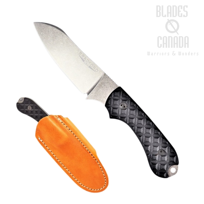 Bradford Guardian 3 Sheepsfoot Knife, M390 Stonewash, Black Textured G10, 3SF-001-M390 Bradford Guardian 3 Sheepsfoot Knife, M390 Stonewash, Black Textured G10, 3SF-001-M390