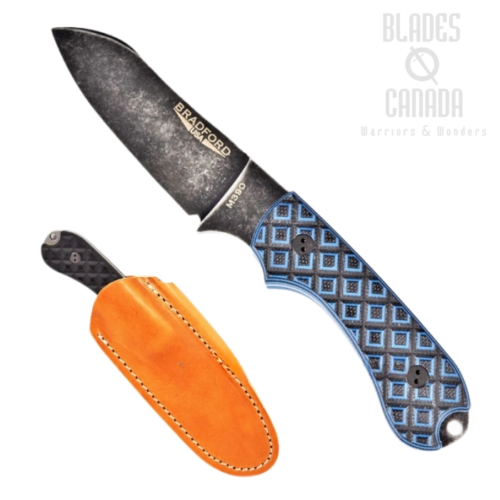 Bradford Guardian 3 Sheepsfoot Knife, M390 Nimbus, Black/Blue Textured G10, 3SF-013N-M390 Bradford Guardian 3 Sheepsfoot Knife, M390 Nimbus, Black/Blue Textured G10, 3SF-013N-M390