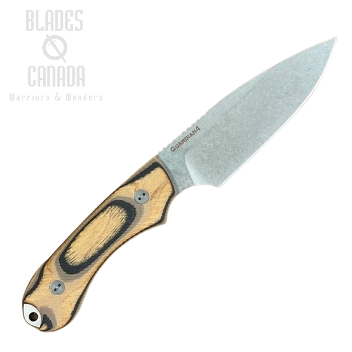Bradford Guardian 4 Fixed Blade Knife, MagnaCut, 3D G-Wood, Leather Sheath, 4S-115-MC