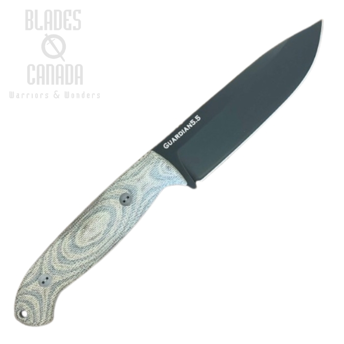 Bradford Guardian 5.5 3D Fixed Blade Knife, CPM-3V Black DLC, Micarta Camo, 5.5S-109B-3V