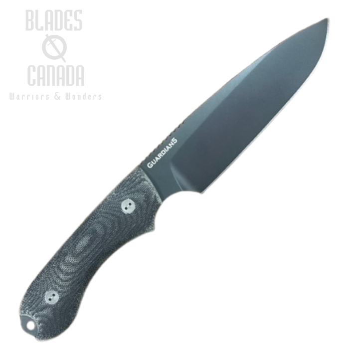 Bradford Guardian 5 3D Fixed Blade Knife, CPM 3V Black DLC, Micarta Black, 5S-101B-3V