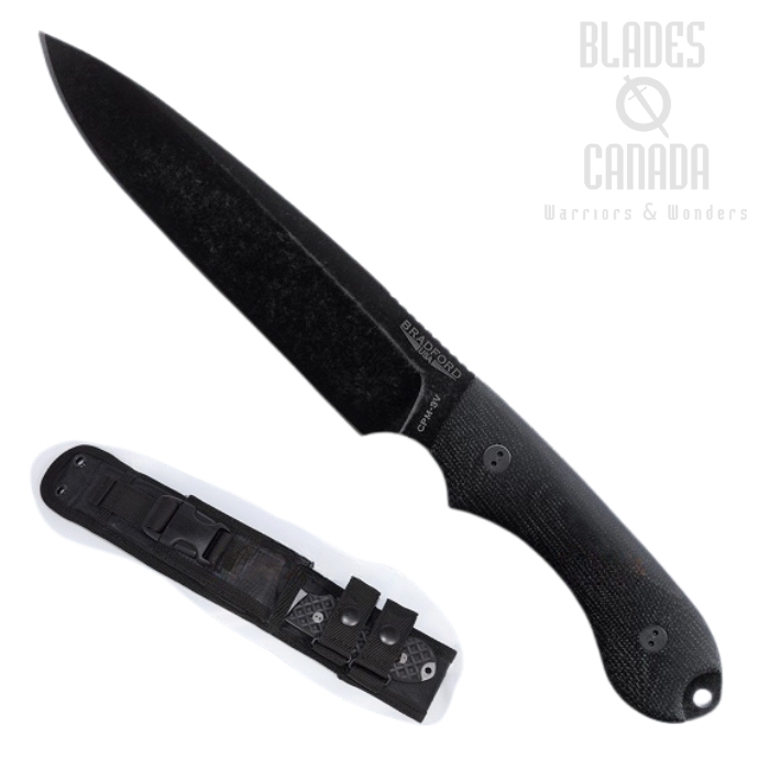 Bradford Guardian 6 Sabre Knife, CPM-3V Nimbus, 3D Black Micarta, 6S-101N-3V