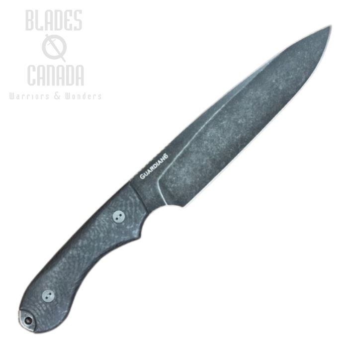 Bradford Guardian 6 3D Fixed Blade Knife, CPM 3V Nimbus Finish, Carbon Fiber, 6S-114N-3V