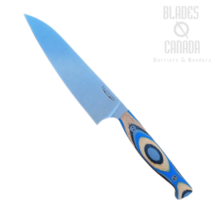 Bradford Fixed Blade Chef Knife, AEB-L SW, Blue G-Wood, 8-Chef-AEB-L