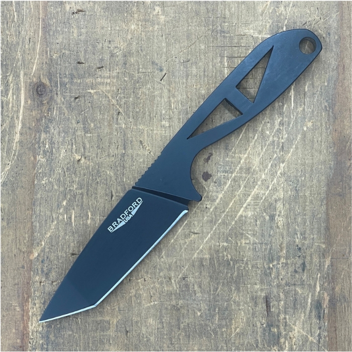 (image for) Bradford G-Tanto Fixed Blade Knife, Nitro V Black DLC, Stainless Black, Kydex Sheath, BRADGTANTOBNV