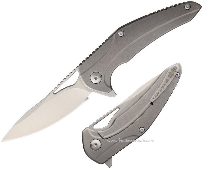 Brous Blades XR-1 Flipper Framelock Knife, D2, Titanium Grey, 134