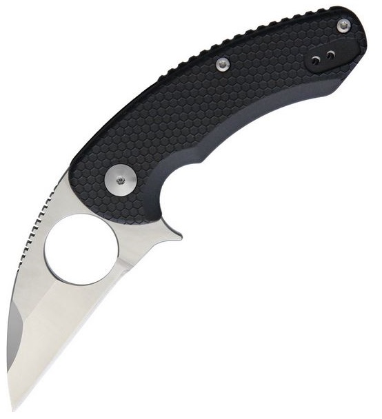 Brous Blades Silent Soldier Flipper Folding Knife, D2, Black Handle, M002