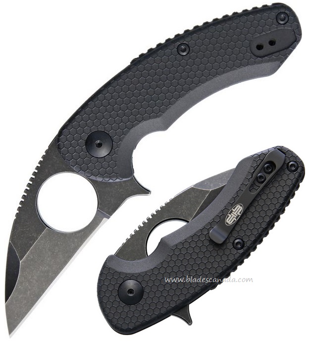 Brous Blades Silent Soldier Flipper Folding Knife, D2, Black Handle, M002A