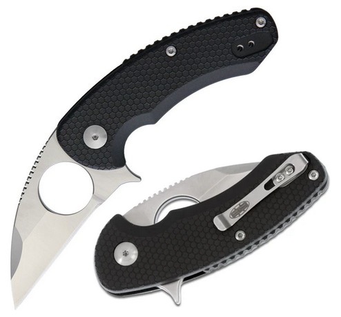 Brous Blades Silent Soldier Flipper Folding Knife, D2, Black Handle, M002