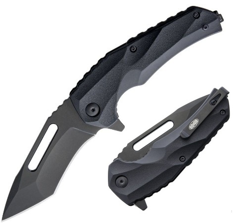 Brous Blades Reloader Flipper Folding Knife, D2 Black, Black Handle, M003B