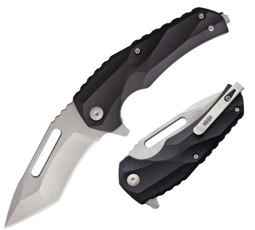 Brous Blades Reloader Flipper Folding Knife, D2 SW, Black Handle, M003S