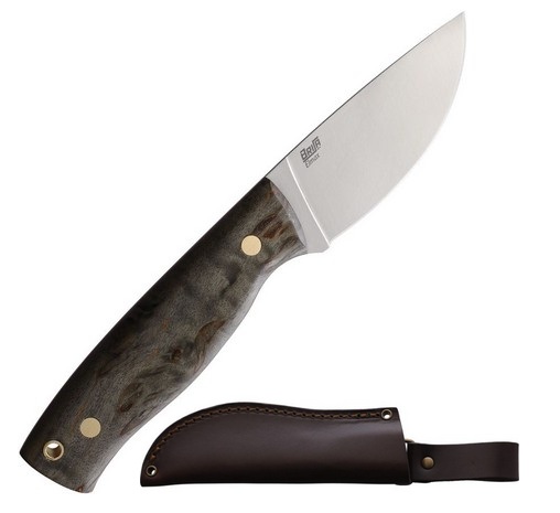 Brisa Skinner 90 Fixed Blade Knife, Elmax Steel, Curly Birch, BRI361