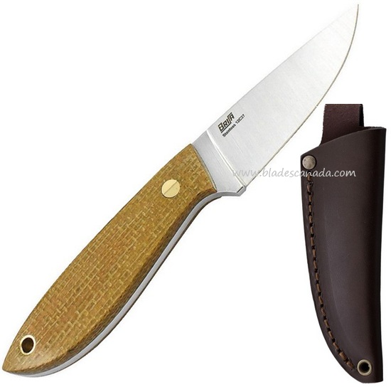EnZo Bobtail 80 Fixed Blade Knife, 12C27 Sandvik, Micarta Mustard, BRI9951