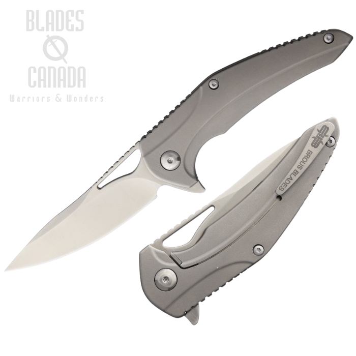 (image for) Brous Blades XR-1 Flipper Framelock Knife, D2, Titanium Satin, 133