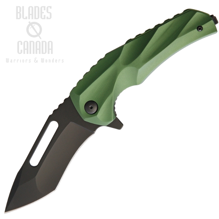 (image for) Brous Blades Reloader Flipper Folding Knife, D2 Black, Ltd. Edition Green, BRB187