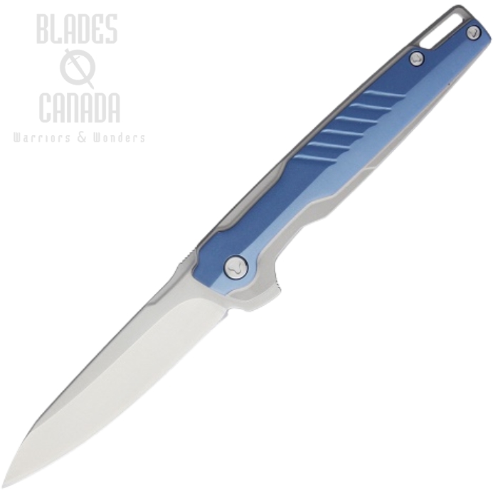(image for) Brous Blades Icon Flipper Folding Knfie, D2 Satin, Aluminum Blue, 237