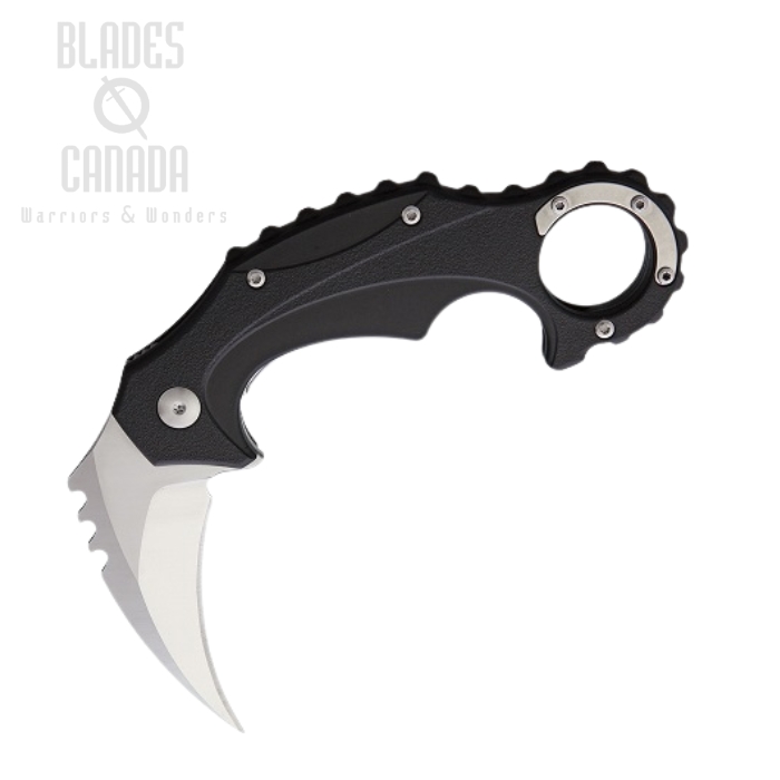 (image for) Brous Blades Enforcer Karambit Flipper Folder, D2 Satin, Black Handle, M001