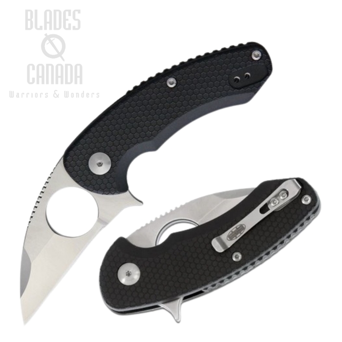 (image for) Brous Blades Silent Soldier Flipper Folding Knife, D2, Black Handle, M002