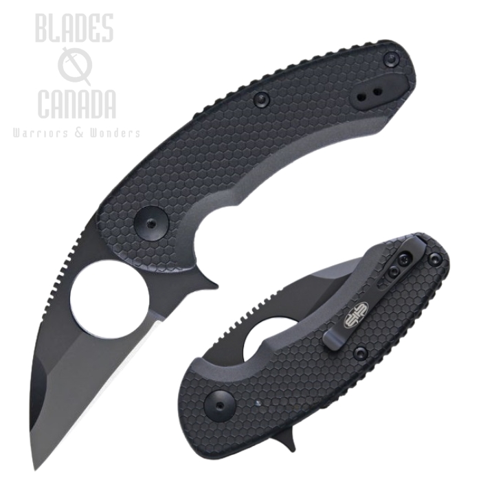 (image for) Brous Blades Silent Soldier Flipper Folding Knife, D2 Black, Black Handle, M002B