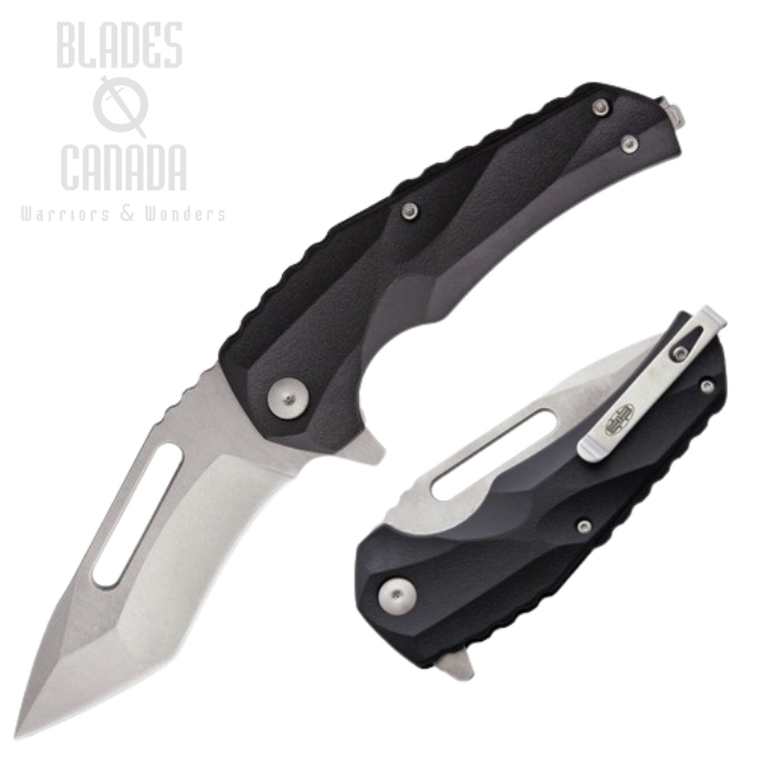 (image for) Brous Blades Reloader Flipper Folding Knife, D2 SW, Black Handle, M003S