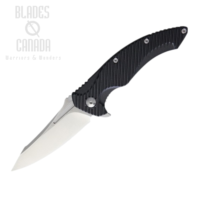 (image for) Brous Blades T4 Flipper Folding Knife, D2 Satin, Black Handle, M004
