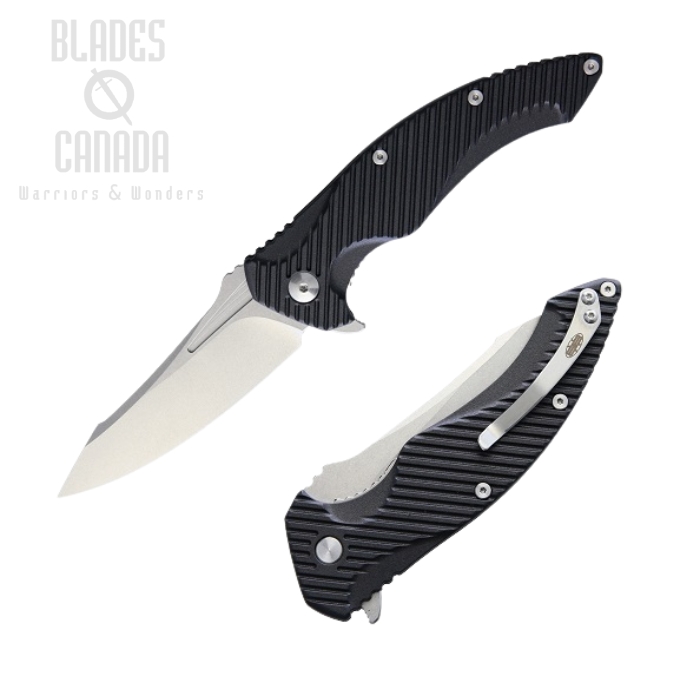 (image for) Brous Blades T4 Flipper Folding Knife, D2 SW, Black Handle, M004S