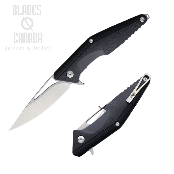 (image for) Brous Blades Division Flipper Folding Knife, D2 SW, Black Handle, M005S