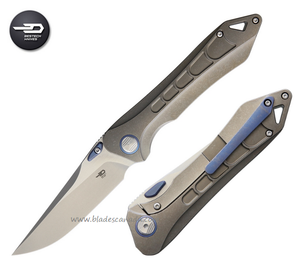 Bestech Supersonic Framelock Folding Knife, CPM S35VN, Titanium Gold, BT1908C