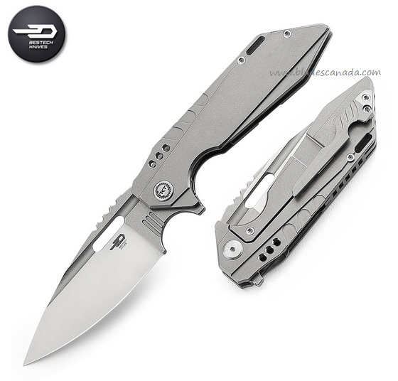 Bestech Shodan Flipper Framelock Knife, S35VN SW/Satin, Titanium, BT1910A