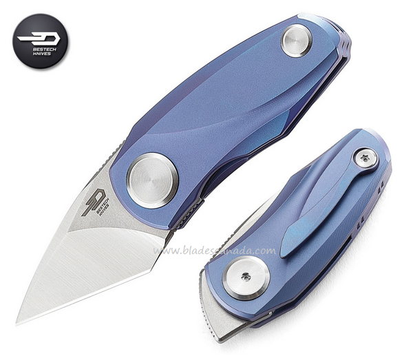 Bestech Tulip Flipper Slipjoint Folding Knife, M390, Titanium Blue, BT1912B - Click Image to Close