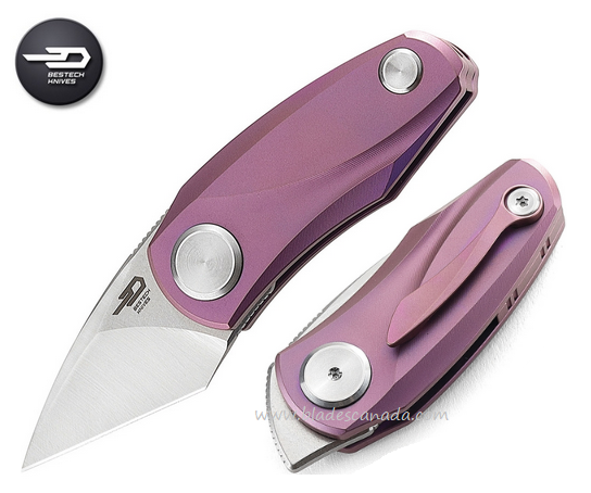 Bestech Tulip Flipper Slipjoint Folding Knife, M390, Titanium Purple, BT1912C