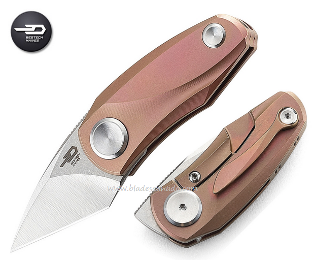 Bestech Tulip Flipper Framelock Knife, M390, Titaniu, Pink, BT1913D