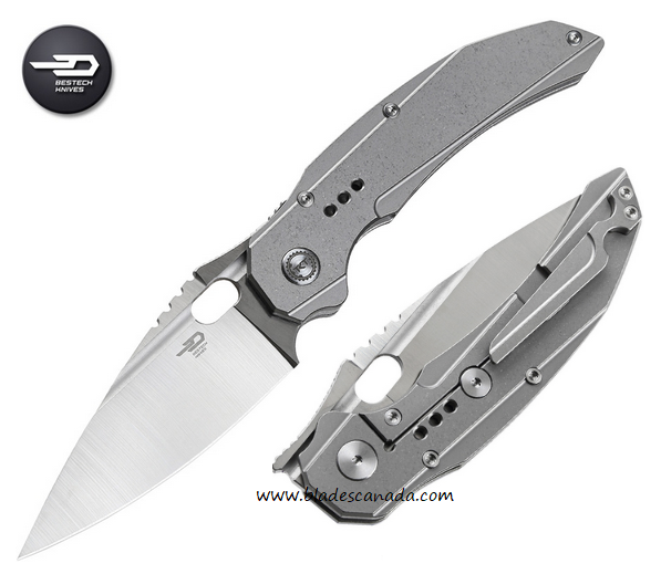 Bestech Exploit Framelock Folding Knife, CPM S35VN, Titanium Grey, BT2005A