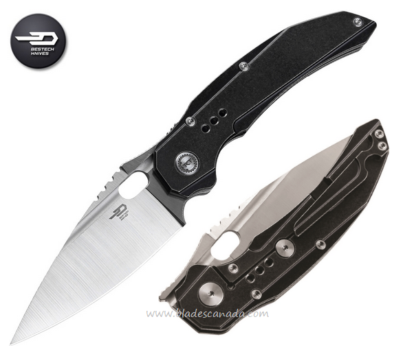 Bestech Exploit Framelock Folding Knife, CPM S35VN, Titanium Black, BT2005B