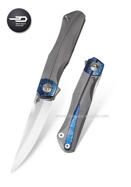 Bestech Thyra Flipper Folding Knife, M390, Titanium/Timascus, BT2106F