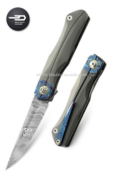 Bestech Thyra Flipper Framelock Knife, M390, Titanium/Timascus, BT2106G