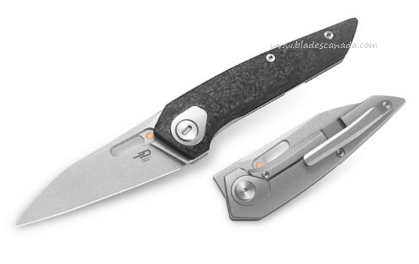 Bestech VK-Void Flipper Framelock Knife, Elmax Satin, Titanium/Carbon Fiber, BT2305B