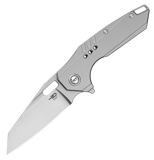 Bestech Nyxie 3 Flipper Framelock Knife, S35VN Bead Blast, Titanium Grey, BT2308A