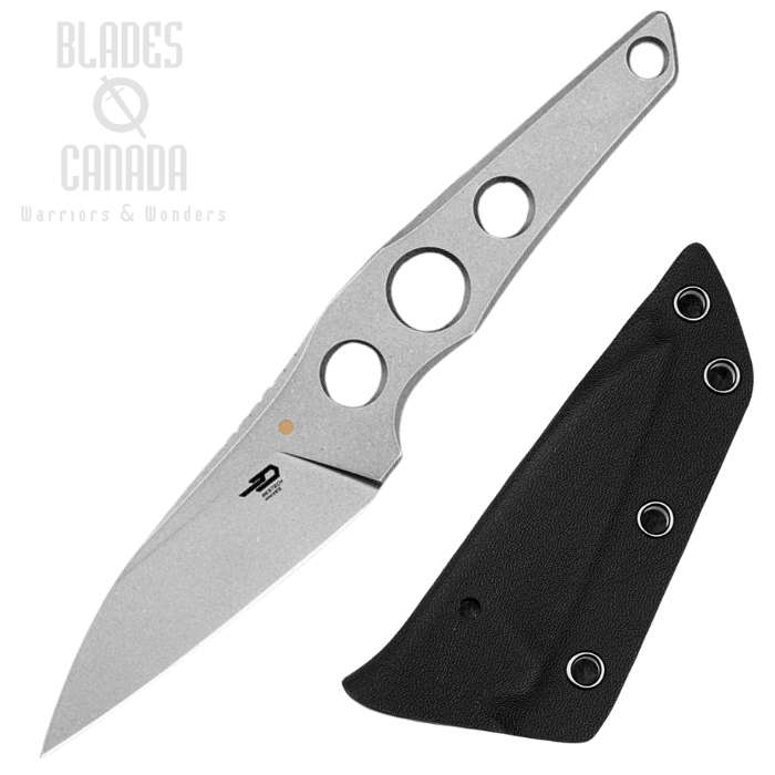 Bestech VK-Core Fixed Blade Knife, 14C28N Stonewash, Stonewash Bead Blasted, Kydex Sheath, BFK05A