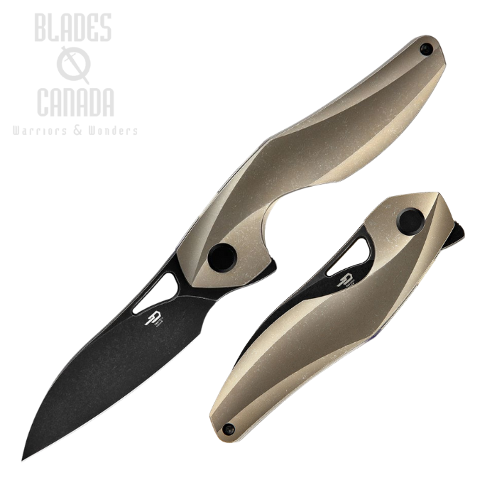 Bestech Reticulan Flipper Framelock Knife, S35VN, Titanium Bronze, BT2003C