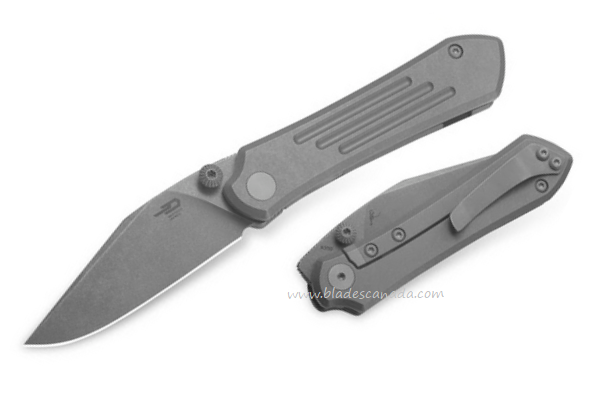 Bestech Icarus Framelock Folding Knife, M390 Dark SW, Titanium Dark Stonewash, BT2302D