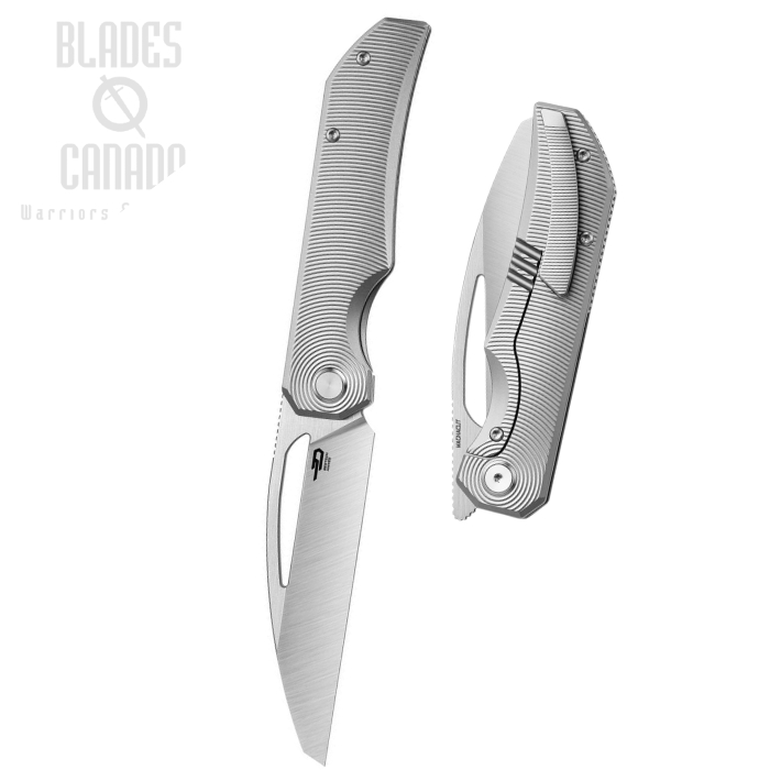 (image for) Bestech Taipan Framelock Folding Knife, MagnaCut Satin, Titanium Grey, BT2503C