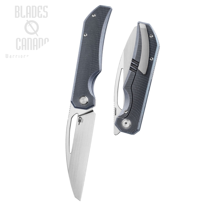 (image for) Bestech Taipan Framelock Folding Knife, MagnaCut Satin, Titanium Blue, BT2503D
