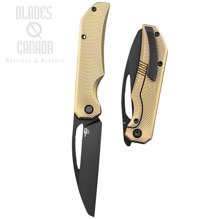 (image for) Bestech Mini Taipan Framelock Folding Knife, MagnaCut Black, Titanium Bronze, BT2603B