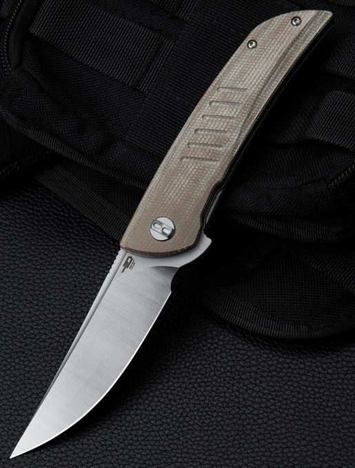 Bestech Swift Flipper Folding Knife, D2, Micarta Beige, BG30C-1 - Click Image to Close